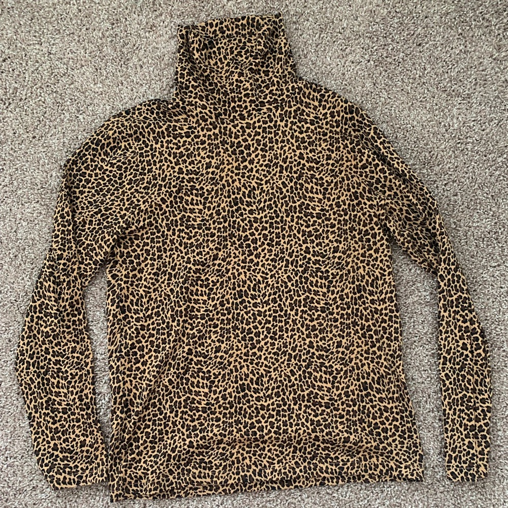 J crew cheetah print turtle neck